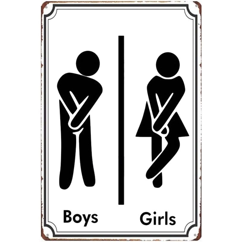 A2070 メタル サイン ブリキ 看板 金属 製 プレート パネル おもしろ 店 舗 案内 お手洗い 化粧室 トイレ 男 女 【7820】拍卖