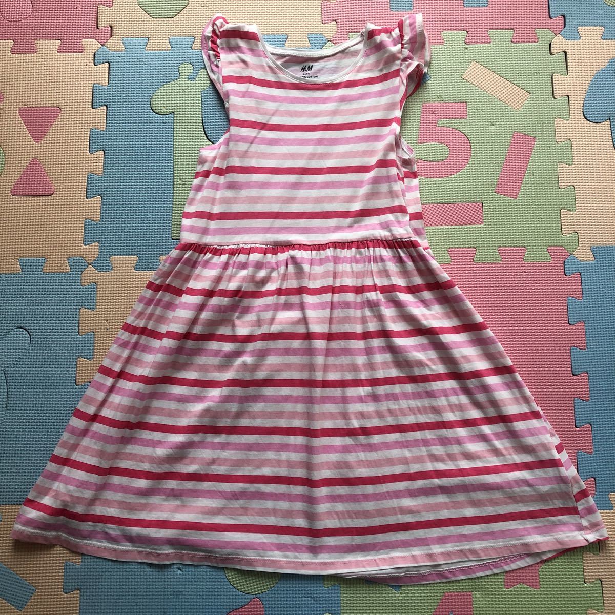 【新品即決】H&M とっても可愛い女の子用ストライプ柄ワンピース134cm 130~140cm拍卖