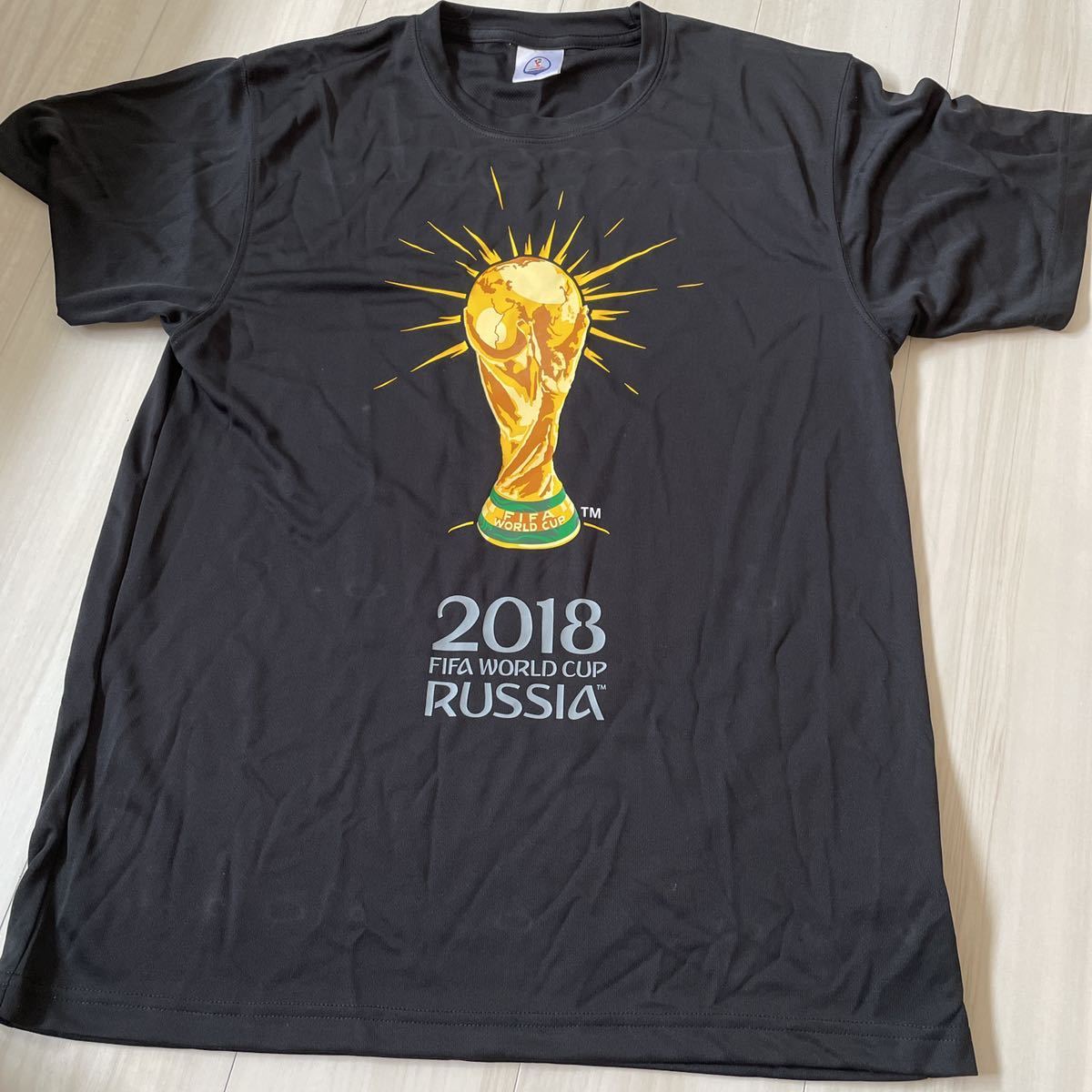 FIFA WORLD CUP RUSSIA 2018 Tシャツ 黒 F 丸首 フリー ※クリックポスト185円発送可拍卖