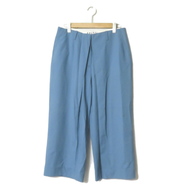 AALTO アールト FRONT PLEATS PANTS フロントプリーツパンツ 2006936 40 ブルー ウール ワイド タック ボトムス mc66636拍卖