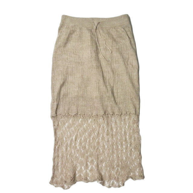 AVERY ROW エイべリーロウ 19SS リネンレースニットスカート 19SS028 フリー ベージュ ボトムス lc31092拍卖