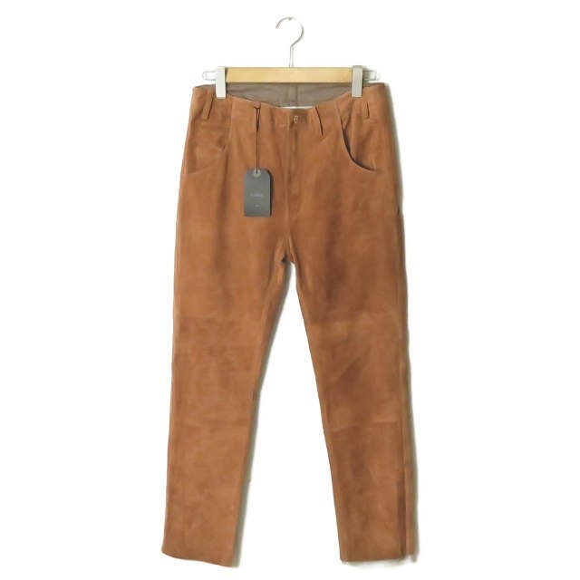 新品 bukht ブフト CUT OFF GOAT SUEDE S/T PANTS カットオフゴートスエードパンツ BV-006802 2(M) キャメル レザーパンツ ☆☆g2075拍卖