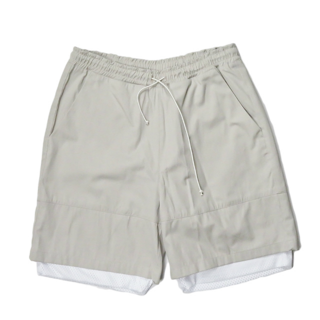 North Hill ノースヒル 19SS TWILL SP SHORTS ツイルイージーショーツ L ベージュ メッシュレイヤード ボトムス mc65747拍卖
