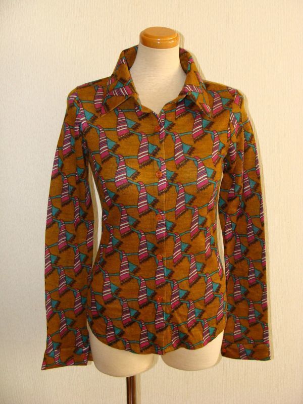 【未使用自宅保管】★ANAP/アナップ★ちょっとサイケなウール混シャツ M F33拍卖