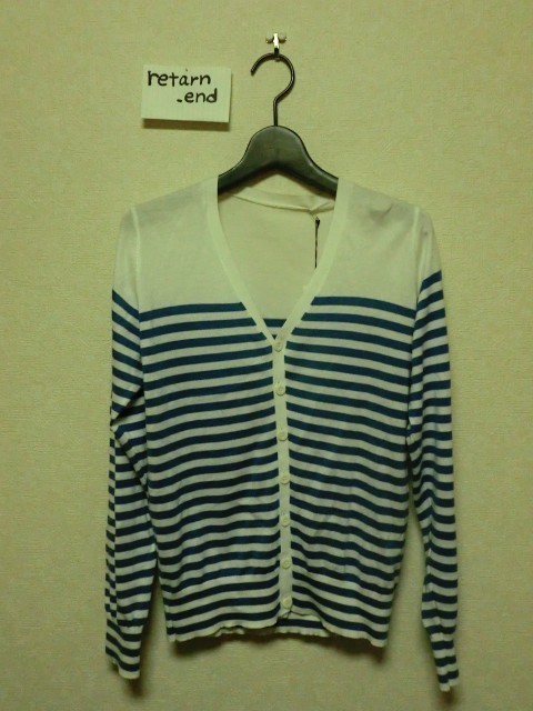 uniform experiment カーディガン 1 ボーダー ホワイトxブルー ユニフォームエクスペリメント拍卖