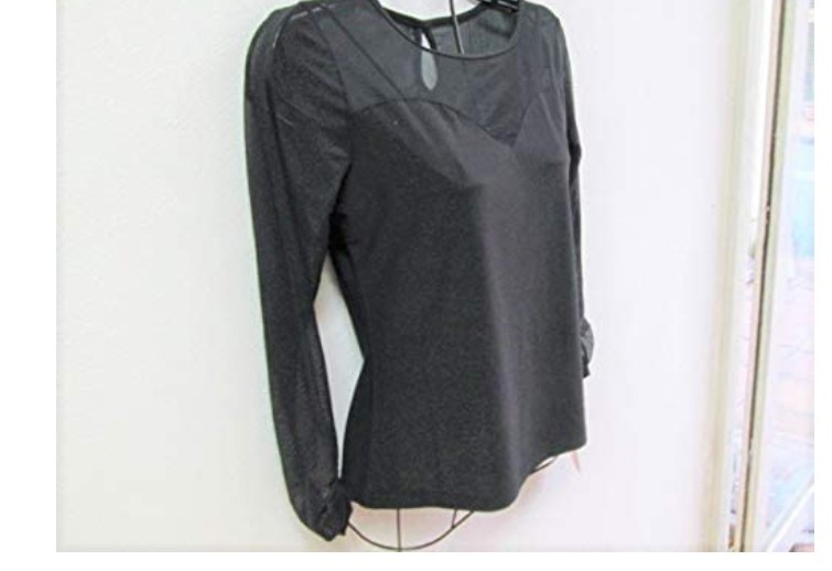 新品◎社交ダンストップス ◎胸元ハート切り替え ブラック カットソー 黒 シンプル 合わせやすい拍卖