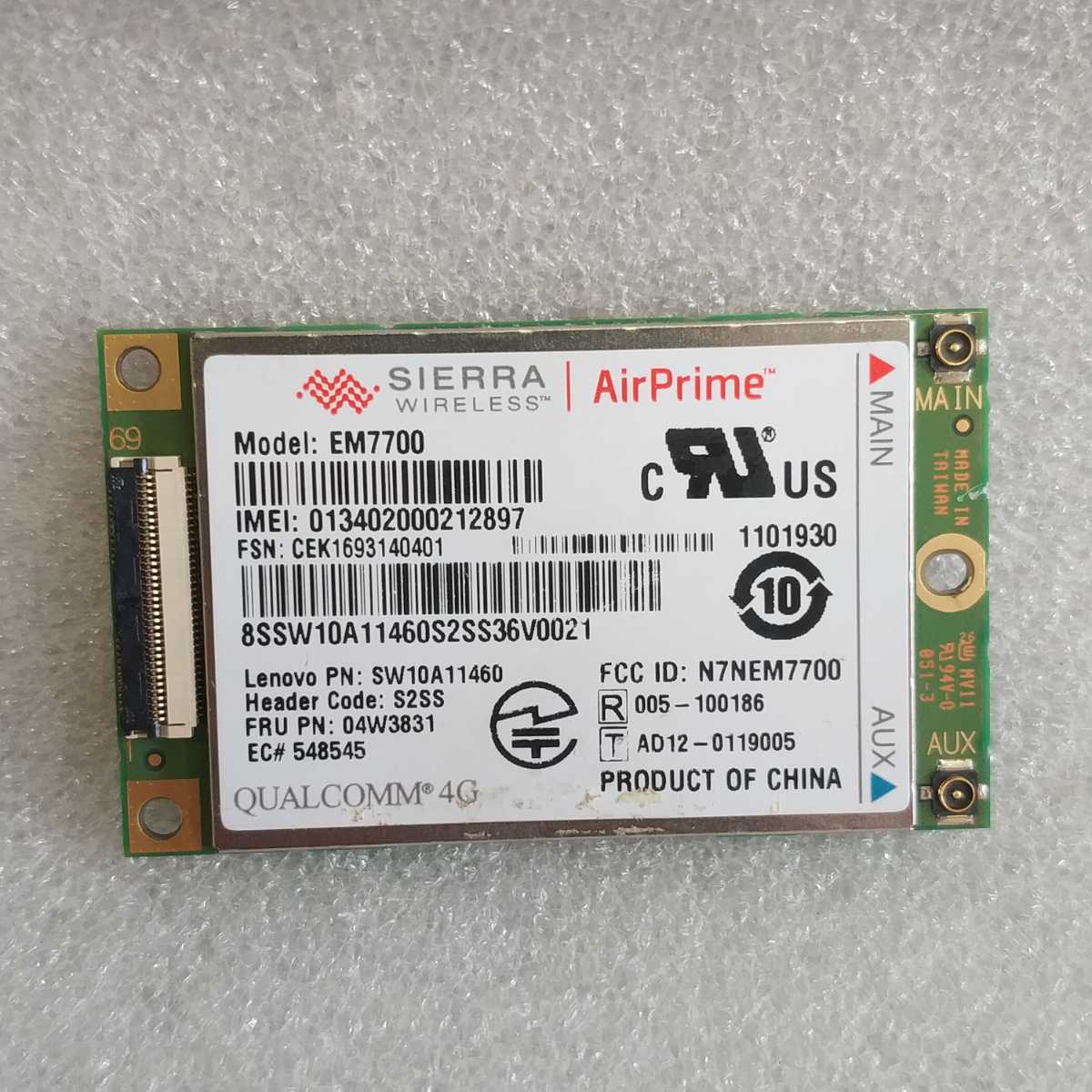 岐阜 即日発 送料63円~ Lenovo ThinkPad 3679 用 AirPrime Sierra Wireless EM7700 4G カード ★中古 確認済み 管 X023h拍卖