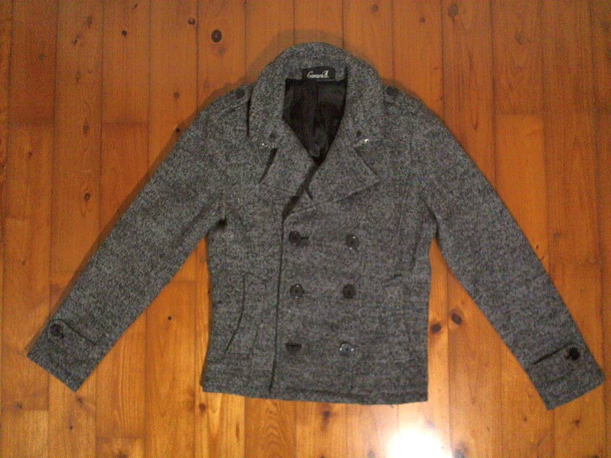 ☆送料無料☆美品☆キャバリア【CavariA】パイル 起毛地 ピーコート ジャケット ジャンパー M 白グレー黒 霜降り拍卖