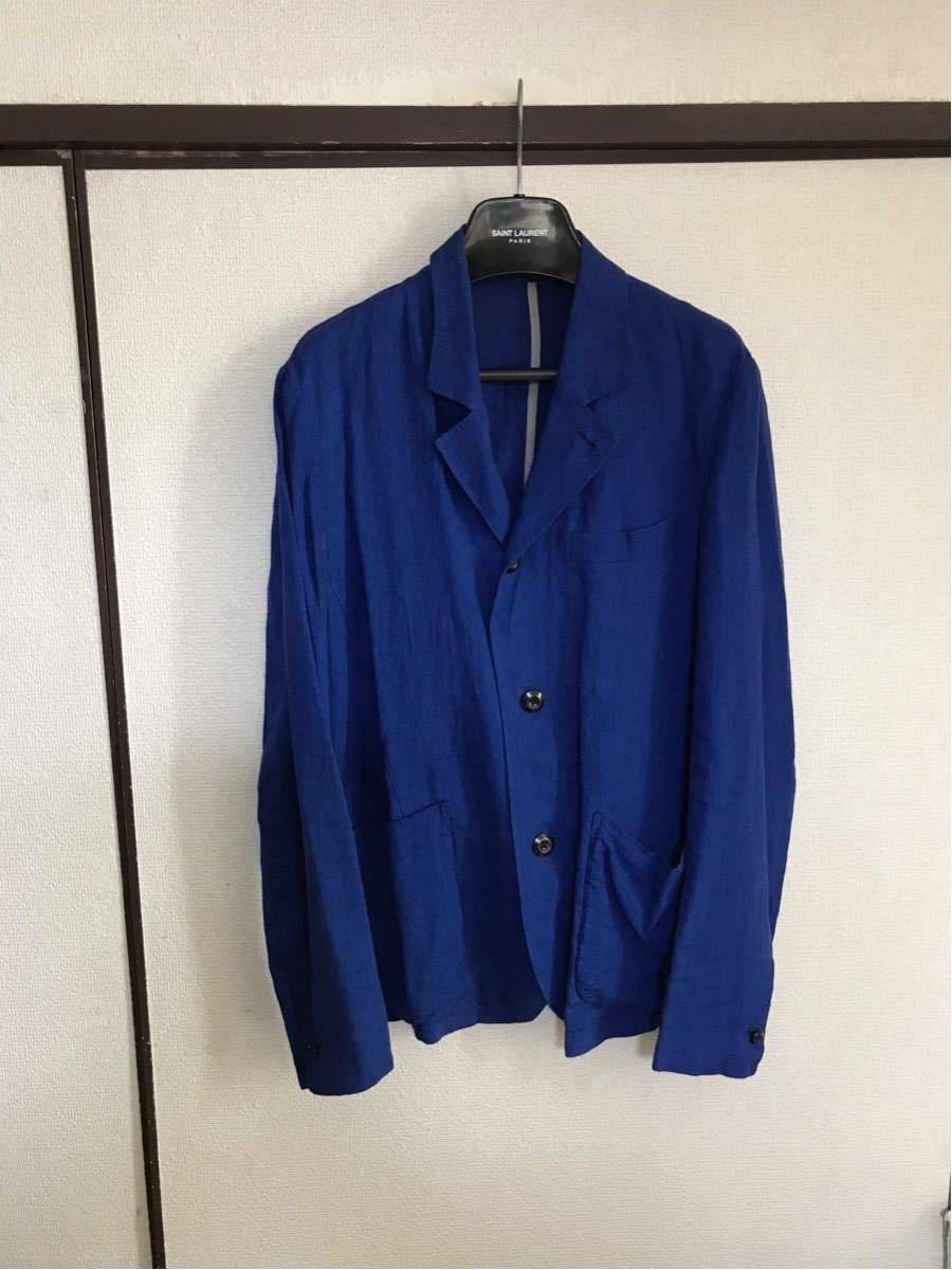 【即決】【良品】 ATTACHMENT アタッチメント JACKET しわ加工 リネンジャケット BLUE ブルー 青色 即決早い者勝ち拍卖