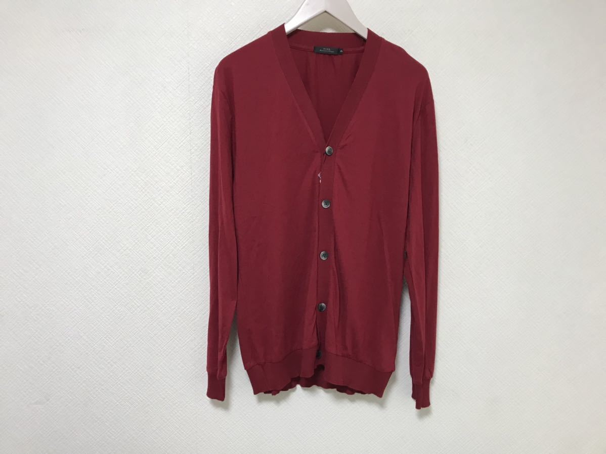 新品未使用本物スリックslickコットンレーヨンニット薄手カーディガン旅行トラベルメンズ3赤レッドビジネススーツ拍卖