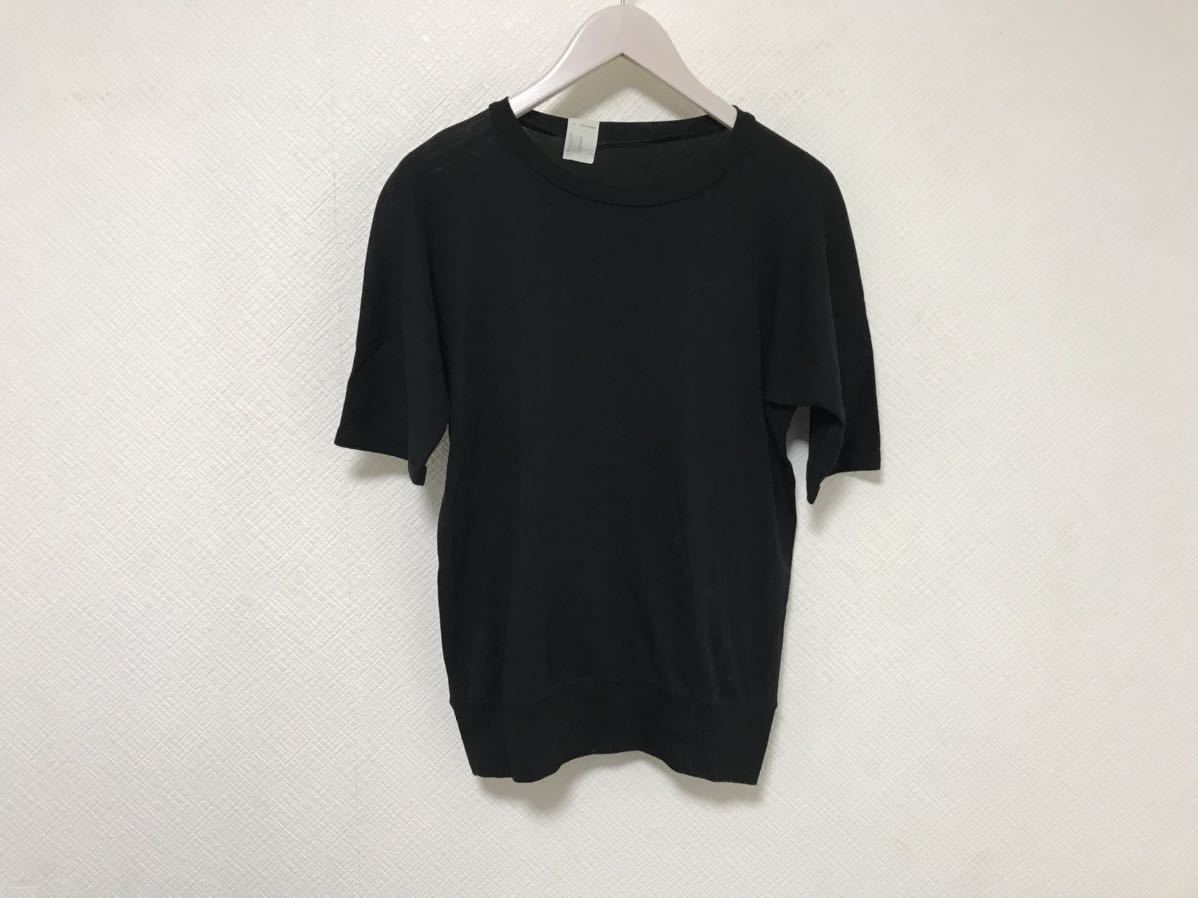 本物ミスターハリウッドエヌハリウッドN.HOOLYWOODコットン半袖ニットセーターメンズ36S黒ブラック日本製拍卖