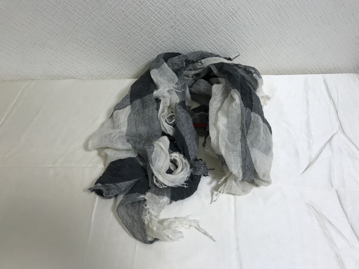 本物ナンバーヨンジュウヨン440000コットンストールショールメンズレディース黒ブラック白ホワイト柄拍卖