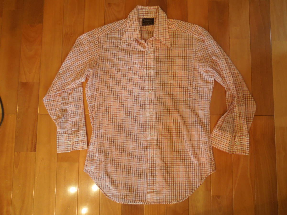 Sears シアーズ 70'sヴィンテージ 長袖ドレスシャツ Mサイズ拍卖