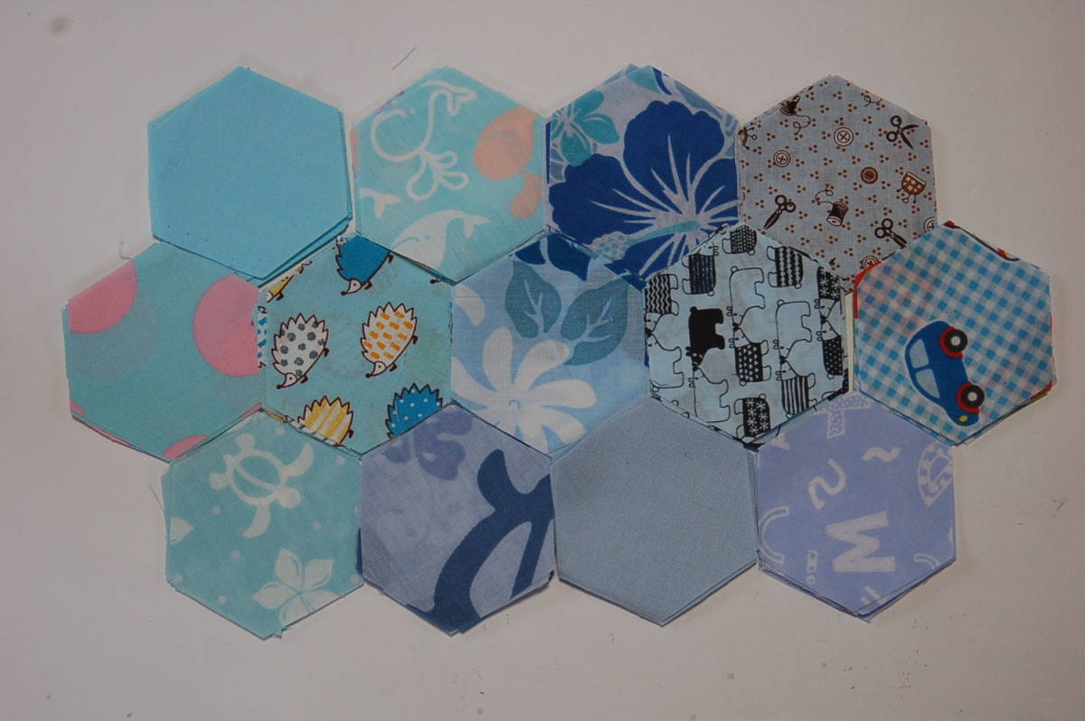 カットクロス パッチワーク用 六角形26㎜ 78枚 №63-10拍卖