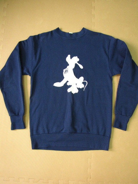F580*80sビンテージ USA製 ディズニー プルート キャラクター プリントスウェット Lサイズ Disney PLUTO ハイネック モック メダリオン拍卖