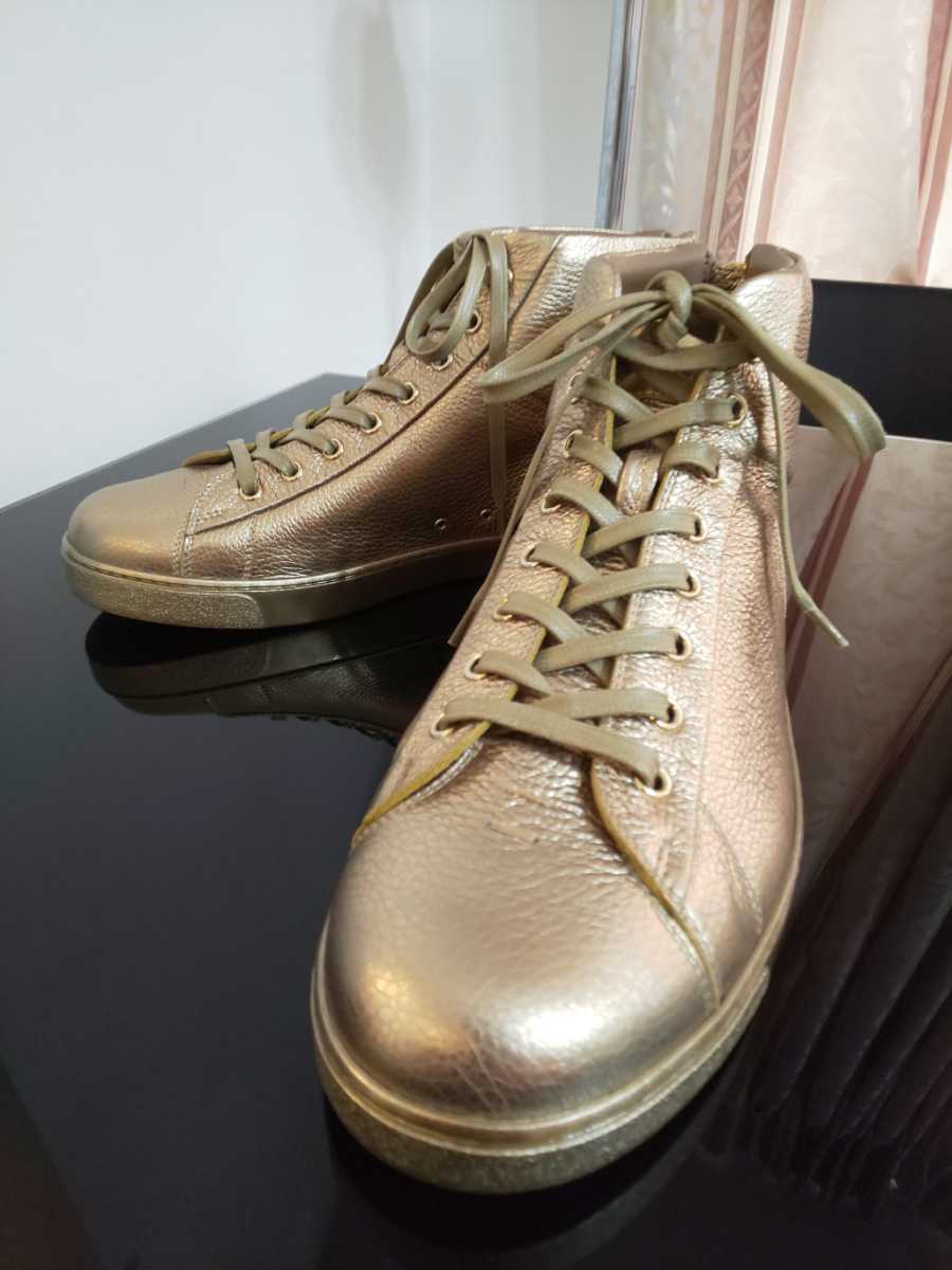 【新品】Gianvito Rossi(ジャンヴィトロッシ)ゴールドスニーカー 靴 シューズ拍卖
