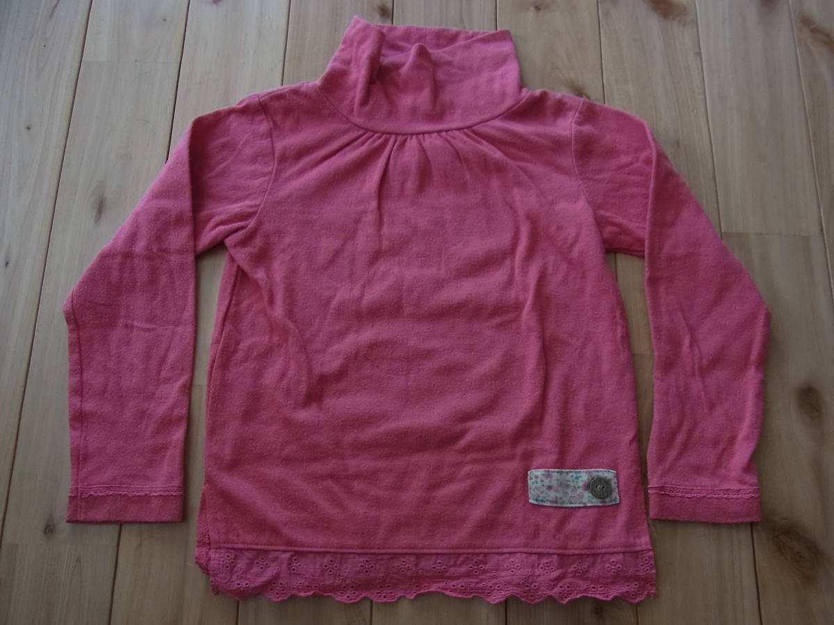 ★ 西松屋 ピンク色ハイネック長袖カットソー120cm ★USED拍卖