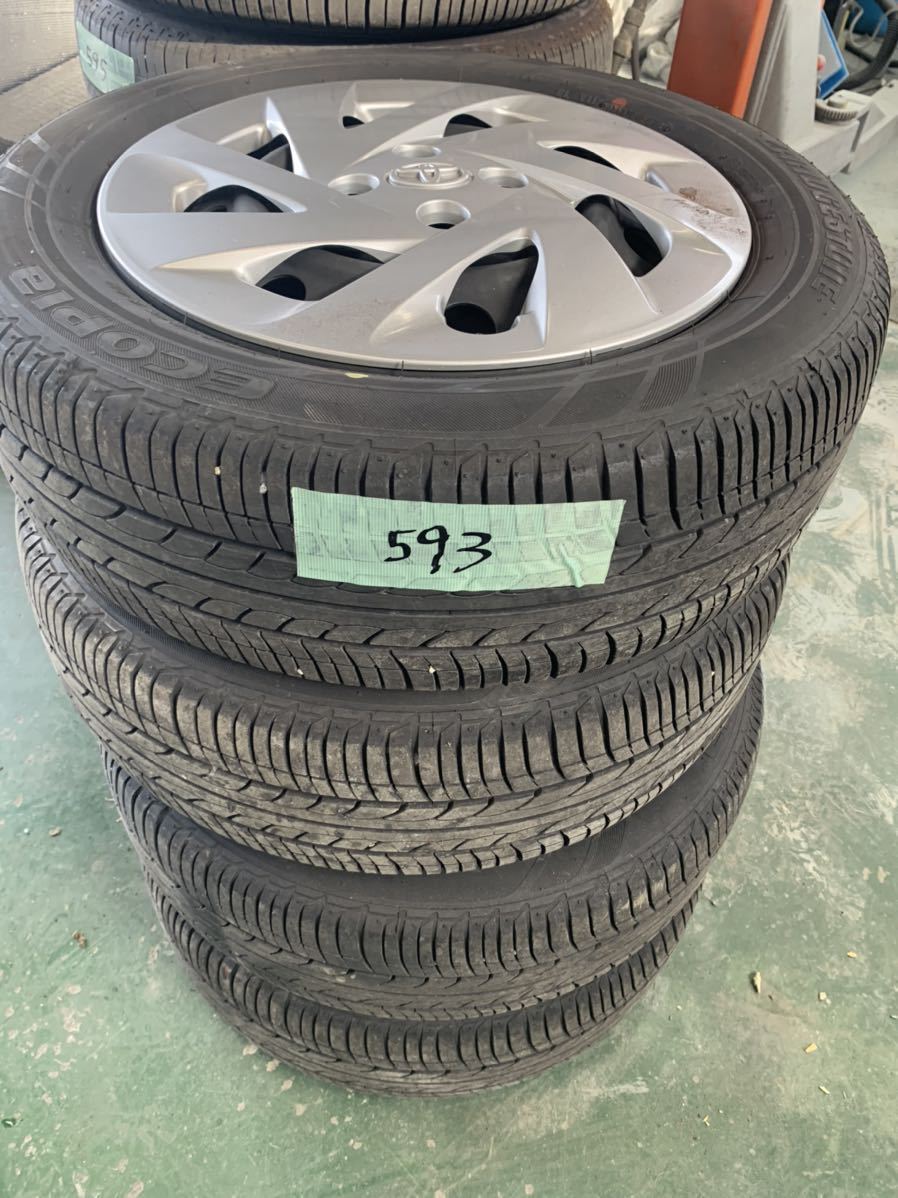 Y593 175/65R15 ブリヂストン bridgestone 2018年 PCD100 4H 5J FIELDER フィールダー NZE164 4本セット キャップ付き拍卖