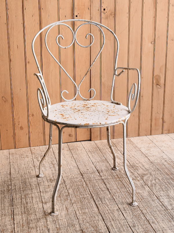 フレンチ アンティーク アイアンガーデンチェア ガーデニング 10399拍卖