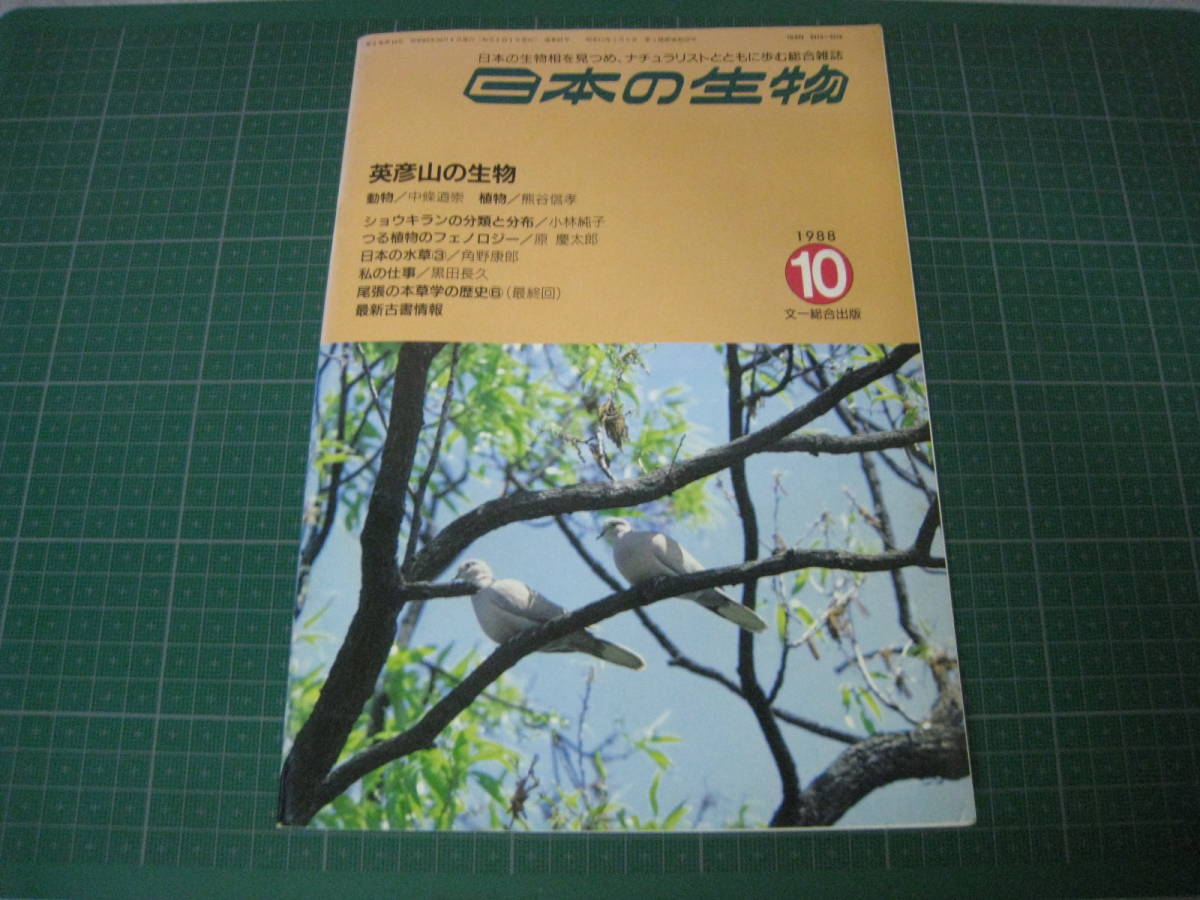 日本の生物 1988年10月号 英彦山の生物 文一総合出版拍卖