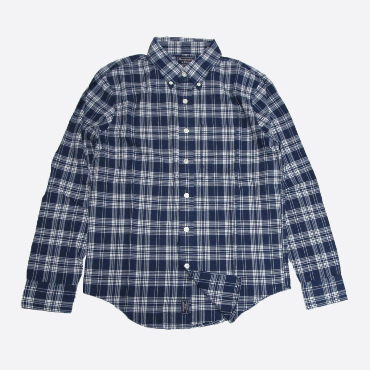 ★SALE★Abercrombie & Fitch/アバクロ★マドラスチェック長袖ボタンダウンシャツ (Navy/White/S)拍卖