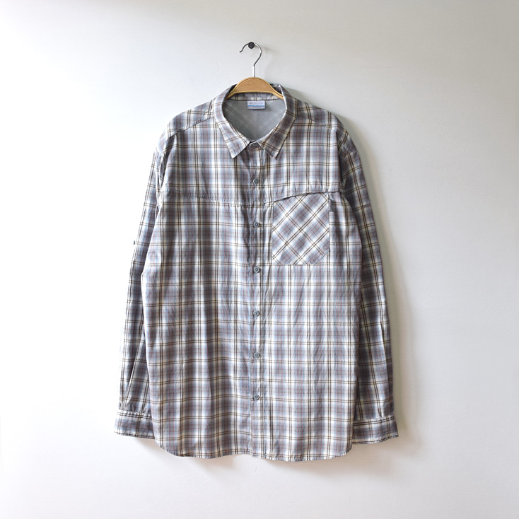 【送料無料】コロンビア インセクトブロッカー アウトドア ナイロンシャツ 長袖シャツ メンズXL Columbia 虫よけシャツ 古着 CA0379拍卖