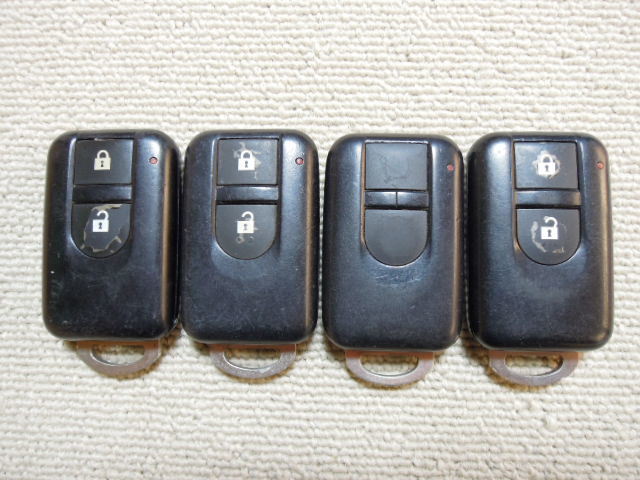 日産 純正 2ボタン スマートキー インテリジェントキーシステム キーレス 4個 セット 作動確認済み 中古 211010拍卖