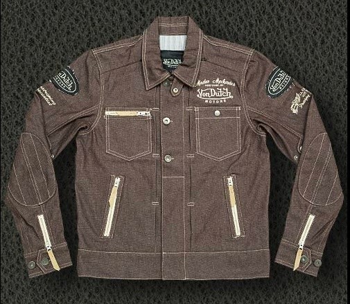 新品 Von Dutch(ボンダッチ)VOM-SJ03  デニムジャケット茶拍卖