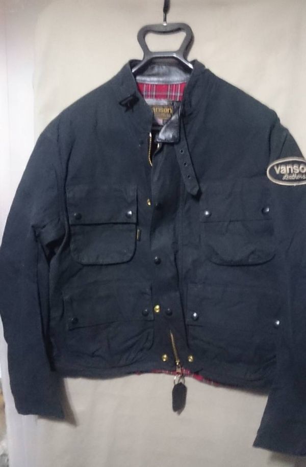 b新品■VANSON/バンソン Dover“ Jacket Waxed Cotton XL・黒拍卖