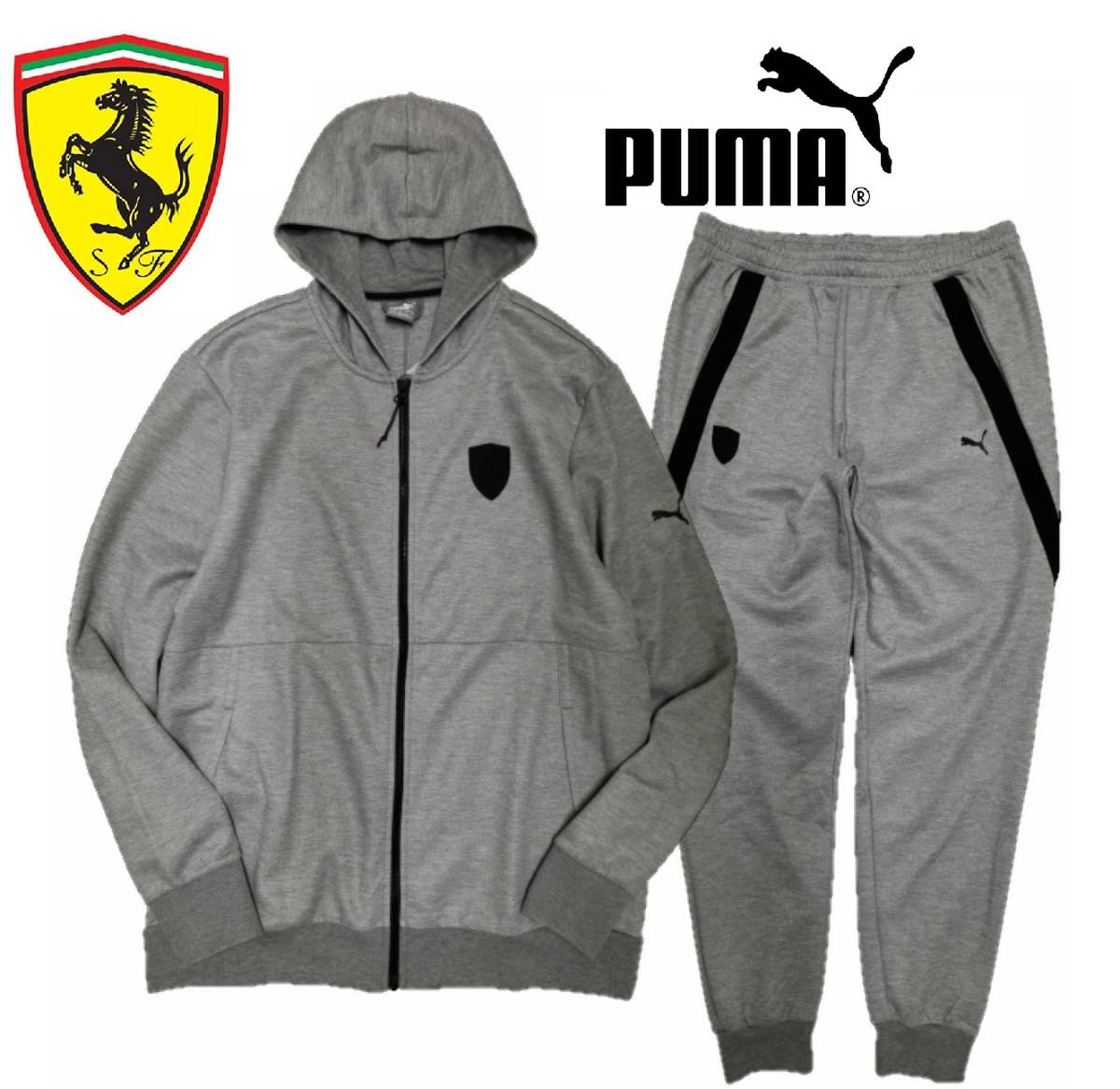 Mサイズ相当 ★定価30800円★ プーマ x フェラーリ コラボ スウェット 上下セット ジャケット & パンツ ジャージ 599023-03 US S拍卖