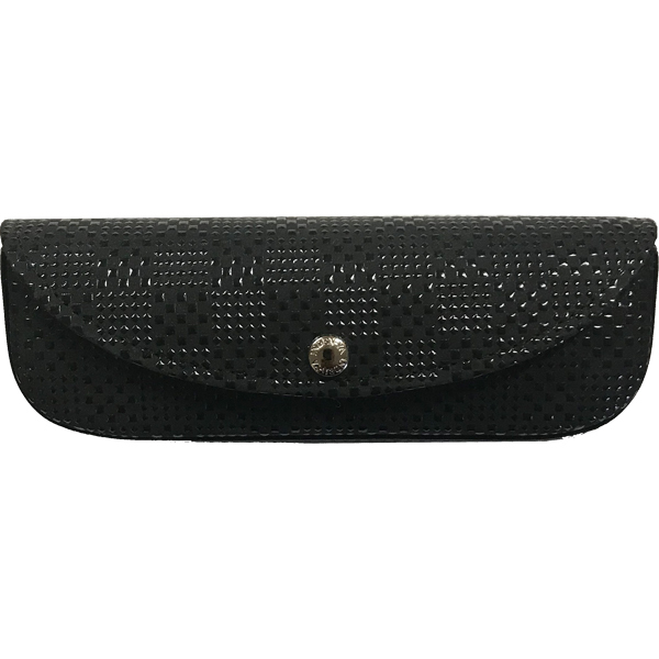 印伝眼鏡ケース 印傳屋上原勇七 INDEN-YA No.4210メガネケース 167変わり市松小 黒地黒漆拍卖