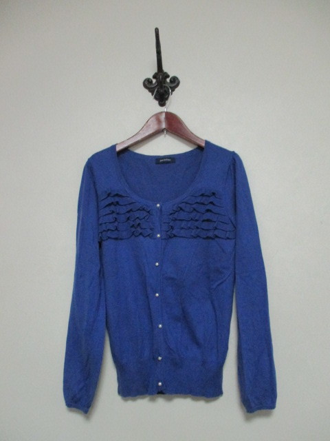 pourlafrimeプーラフリーム 青系胸フリルカーディガン(USED)92121②)拍卖