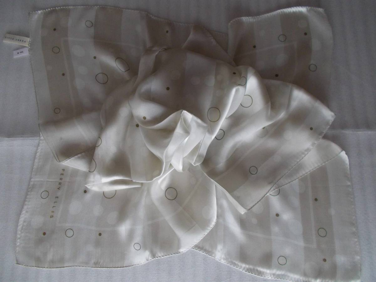 PERRY ELLIS ペリー エリス スカーフ レディース 大判 白拍卖