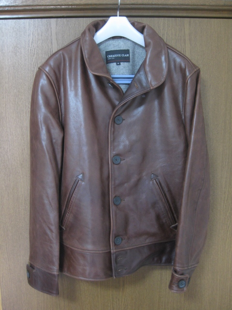 新品 牛革 レザージャケット 復刻スポーツマンタイプ オイルレザー ダークブラウン M ライダース拍卖