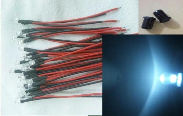 配線抵抗付きLED 12Vホワイト 30本 送料無料拍卖