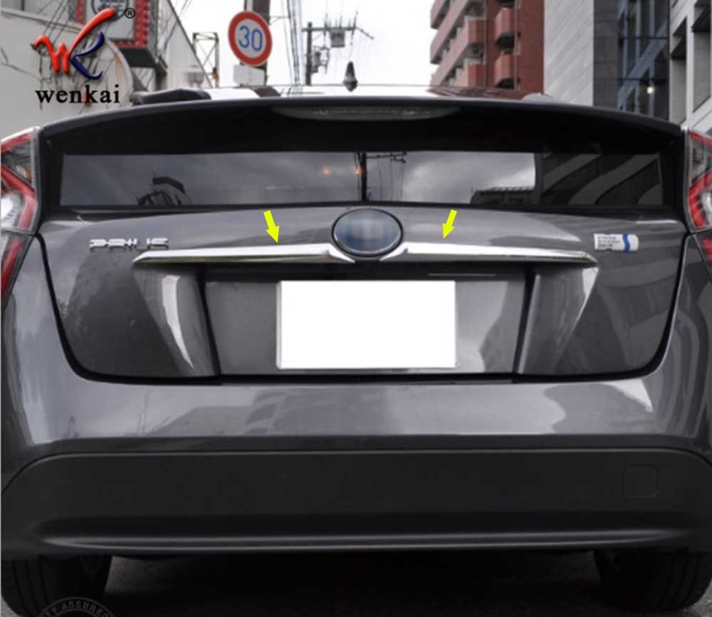 トヨタ プリウス ZVW50 2016-2018 リア トランク リッド トリム カバー メッキ シルバー拍卖