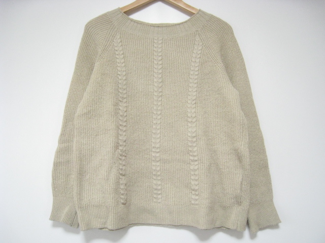 COMME CA ISM コムサイズム トップス ニット セーター 長袖 毛混 ベージュ サイズ11拍卖