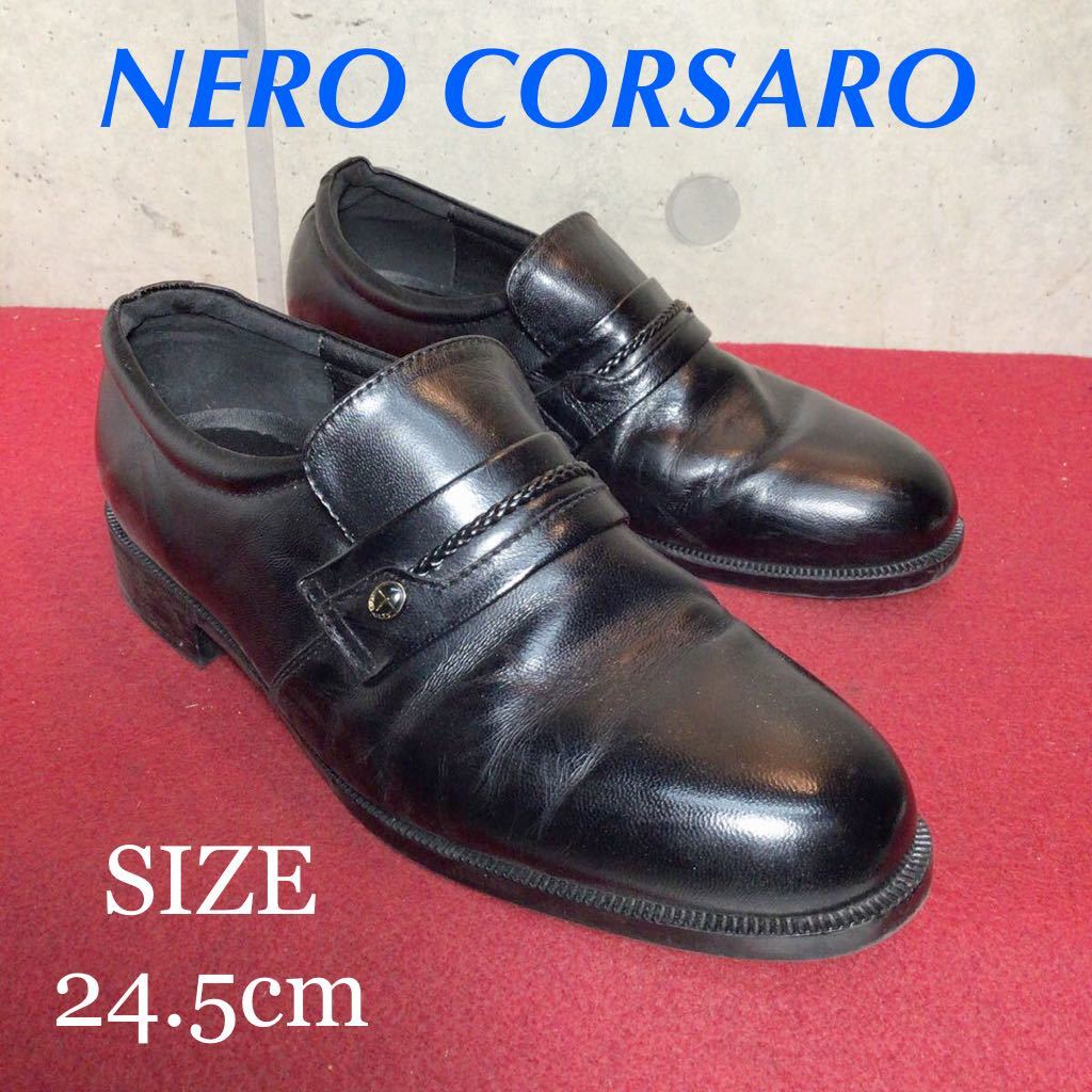 【売り切り!送料無料!】A-140 NERO CORSARO ビジネスシューズ ブラック 24.5cm!中古箱なし!拍卖