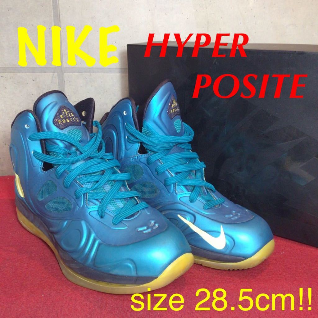 【売り切り!送料無料!】A-340 NIKE AirMax Hyperposite バスケットボールシューズ!ハイカット!TropicalTealSonicYellow!524862-303!28.5cm!拍卖