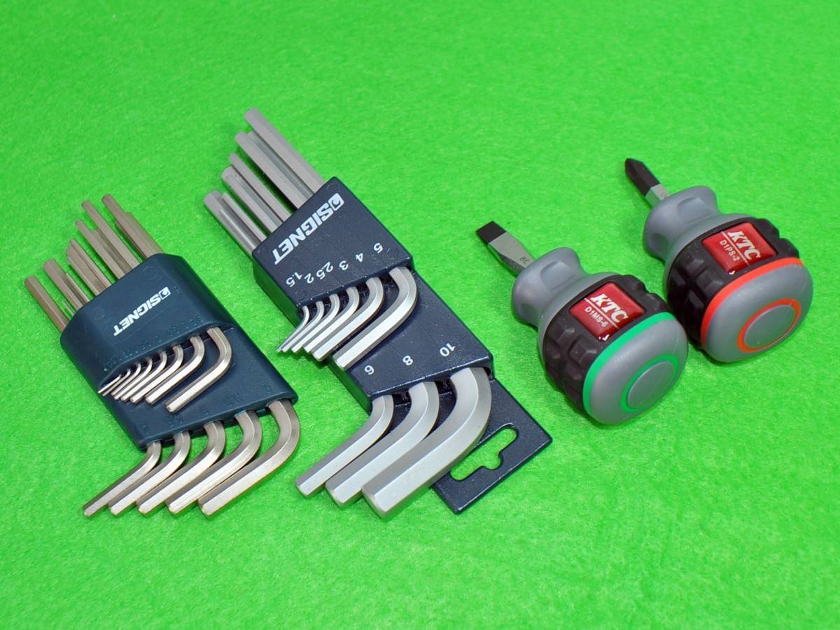 ▲SIGNET 六角棒レンチ ショート 極短 KTC 樹脂柄 スタッビドライバ●シグネット 六角棒レンチ スタビードライバー♪拍卖