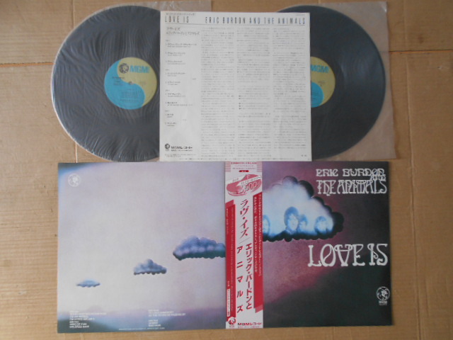 LP Eric Burdon & The Animals「LOVE IS」国内盤 35MM0135/6 2枚組 帯付 盤・ ジャケットは綺麗 帯に微かなシミ 解説・歌詞に黄ばみとシミ拍卖