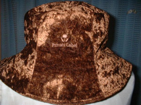 K① 美品☆即買♪プライベートレーベル 茶系 ベロア帽子 ハット 素敵拍卖