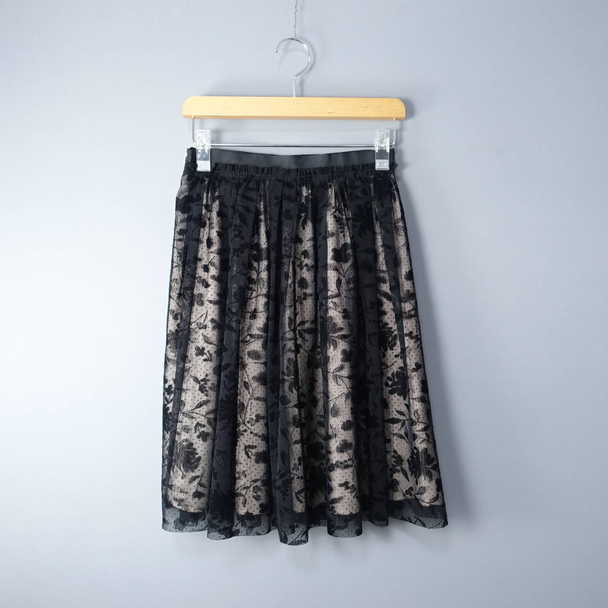 JILLSTUART/ジルスチュアート/S/シースルースカート/ブラック黒 レディース拍卖