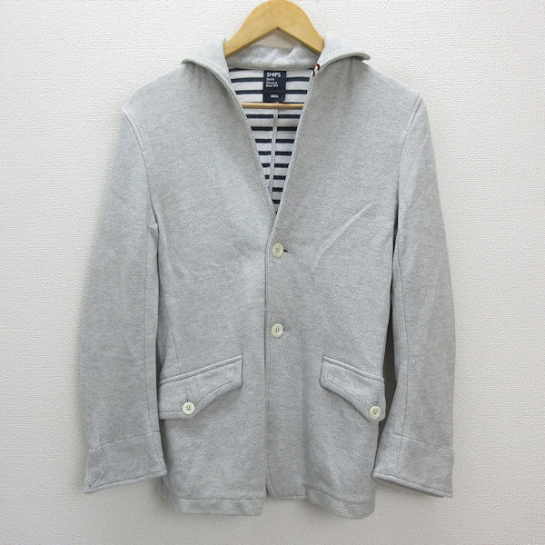 k■シップス/SHIPS 鹿の子地 テーラードジャケット/カジュアルJKT【S】灰色/MENS■91【中古】拍卖