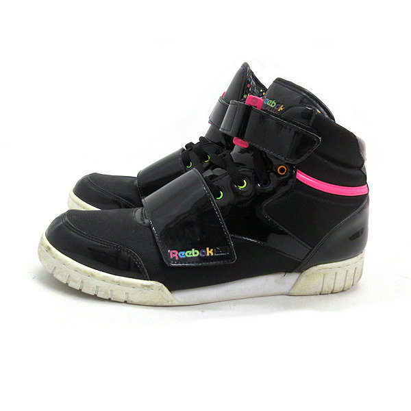 y■【27cm】アトモス×リーボック/ATMOS Reebok CLASSIC/ パテントスニーカー■黒MENS/96【中古】拍卖