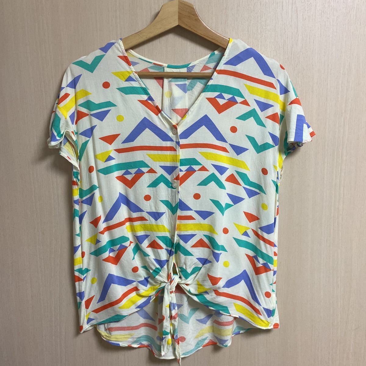 新品 メール便可能 RODEO CROWNS (ロデオクラウン)レディース 半袖シャツ (フリー) | 幾何学柄 FREE 総柄 RCWB ladies 女性 girl 原宿 女拍卖