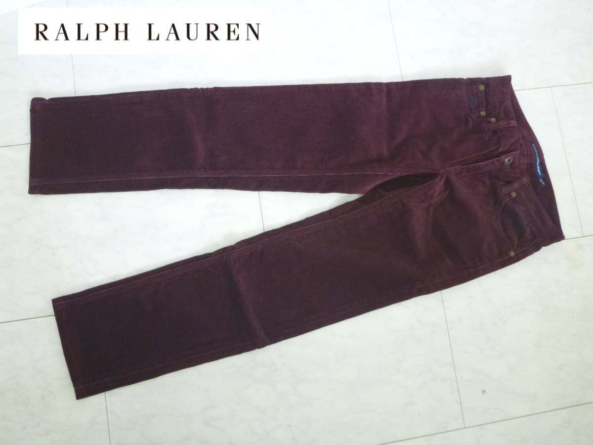 超美品 ラルフローレン sport ★エンジ コーディロイ素材 パンツ XS相当拍卖