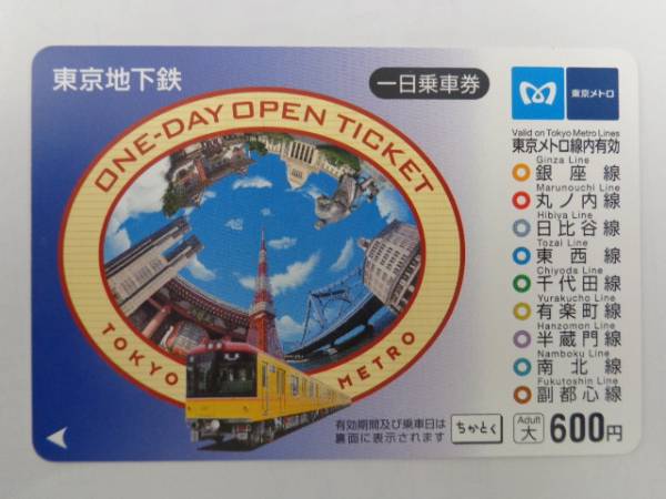 販売終了商品 東京メトロ 一日乗車券 使用済み拍卖