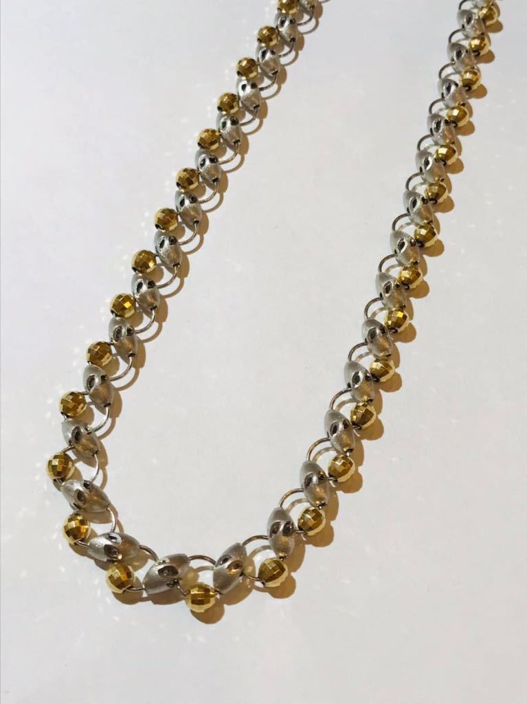 ☆Pt850/K18 コンビデザインネックレス 41cm☆拍卖
