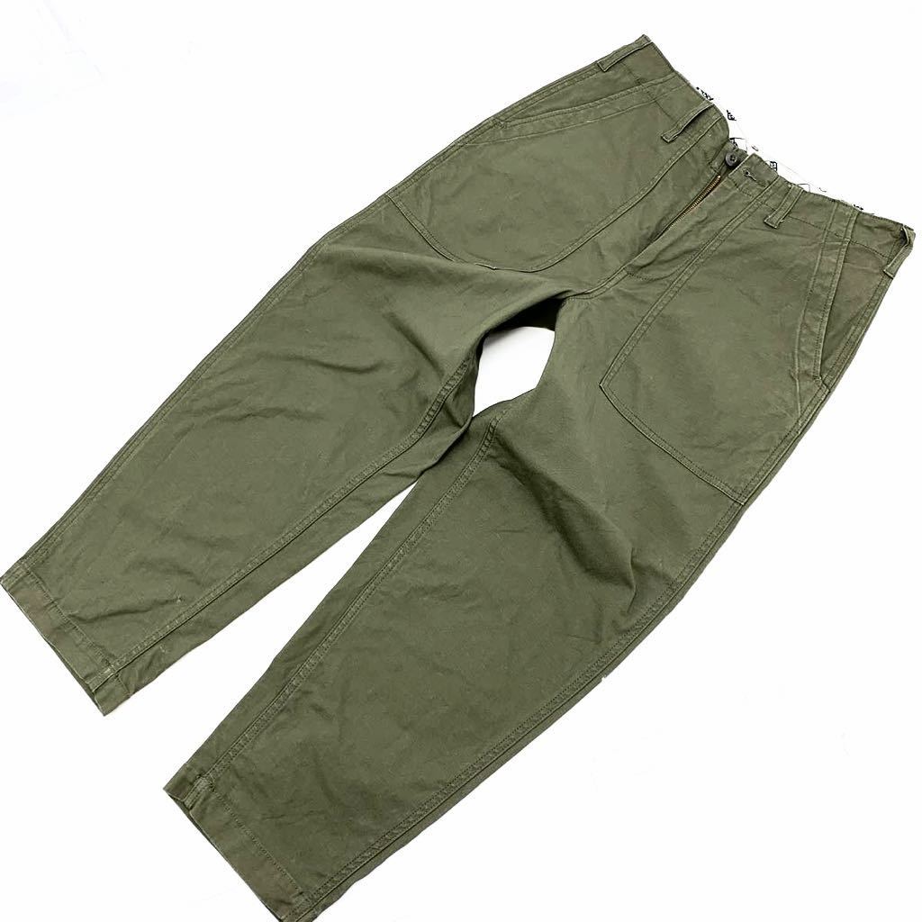 ベンデイビス BEN DAVIS コットンベイカーパンツ ワークパンツ Sサイズ オリーブグリーン テーパードシルエット ミリタリー ワーク■Ja2520拍卖